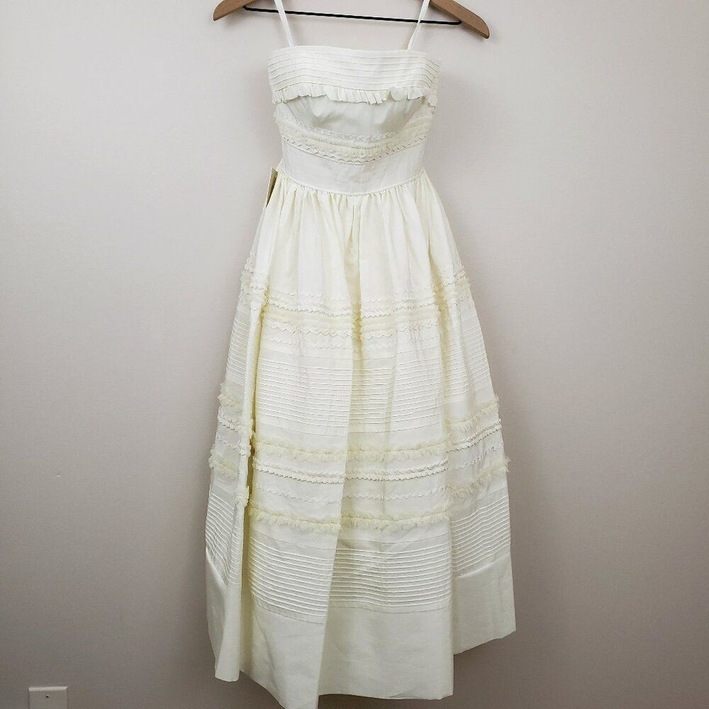 BHLDN by Anthropologie Hitherto Buttercream Fondant Tea Gown Dress New S…